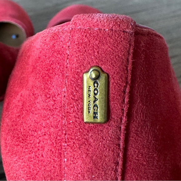 Coach Georgina Red Suede Pump Size 8.5 heels - Picture 5 of 11
